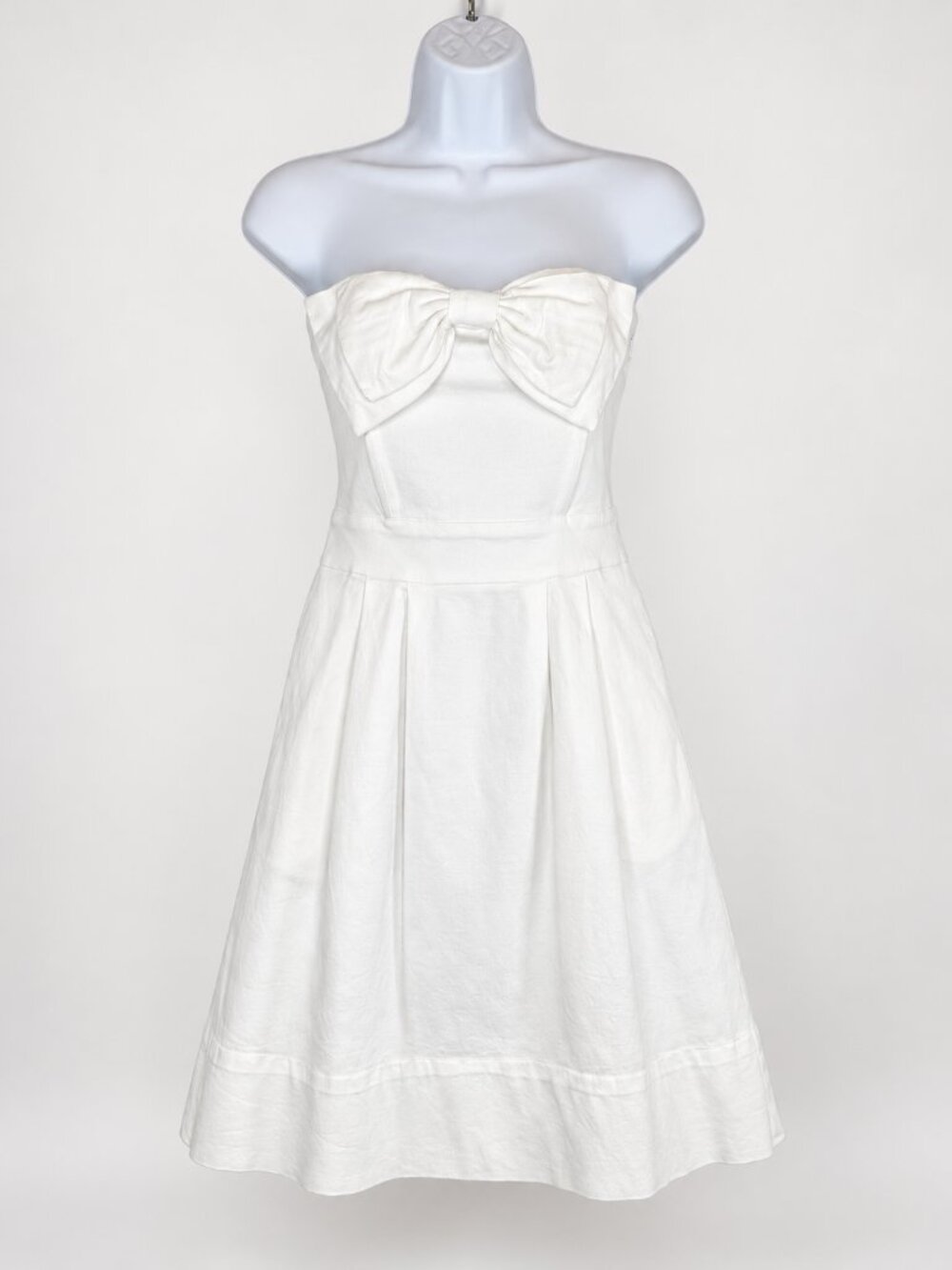 Gretchen Scott White Strapless Bow Fit & Flare Dress M Bridal Rehearsal